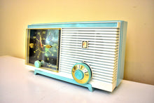 画像をギャラリービューアに読み込む, Aqua Blue and White 1960 Sylvania Model 5C11 Vacuum Tube AM Radio Sounds Great! Rare Color!