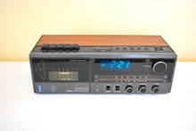 画像をギャラリービューアに読み込む, Walnut Grain Sears Model 23486 AM FM Cassette Digital Alarm Clock Radio! Excellent Condition! Original Box!