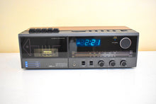 画像をギャラリービューアに読み込む, Walnut Grain Sears Model 23486 AM FM Cassette Digital Alarm Clock Radio! Excellent Condition! Original Box!