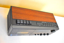画像をギャラリービューアに読み込む, Walnut Grain Sears Model 23486 AM FM Cassette Digital Alarm Clock Radio! Excellent Condition! Original Box!
