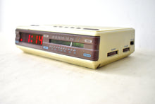 Load image into Gallery viewer, Taupe Lavender 1980s Sears Catalog Model 23155 AM FM Digital Alarm Clock Radio! Excellent Condition!