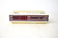 Load image into Gallery viewer, Taupe Lavender 1980s Sears Catalog Model 23155 AM FM Digital Alarm Clock Radio! Excellent Condition!
