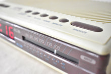 Load image into Gallery viewer, Taupe Lavender 1980s Sears Catalog Model 23155 AM FM Digital Alarm Clock Radio! Excellent Condition!