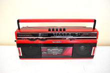 Load image into Gallery viewer, Engine Red 80s Sharp Model CT-248(R) AM FM Cassette Mini Boombox Radio! Sounds Great Excellent Condition!