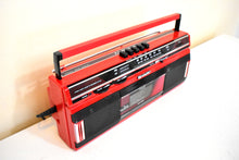 Load image into Gallery viewer, Engine Red 80s Sharp Model CT-248(R) AM FM Cassette Mini Boombox Radio! Sounds Great Excellent Condition!