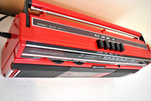 Load image into Gallery viewer, Engine Red 80s Sharp Model CT-248(R) AM FM Cassette Mini Boombox Radio! Sounds Great Excellent Condition!