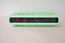 Load image into Gallery viewer, Melon Green 1980s Sharp Model FX-C11 (GR) AM FM Digital Alarm Clock Radio! Excellent Condition!