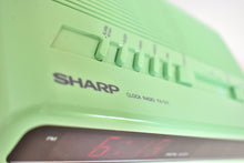 Load image into Gallery viewer, Melon Green 1980s Sharp Model FX-C11 (GR) AM FM Digital Alarm Clock Radio! Excellent Condition!