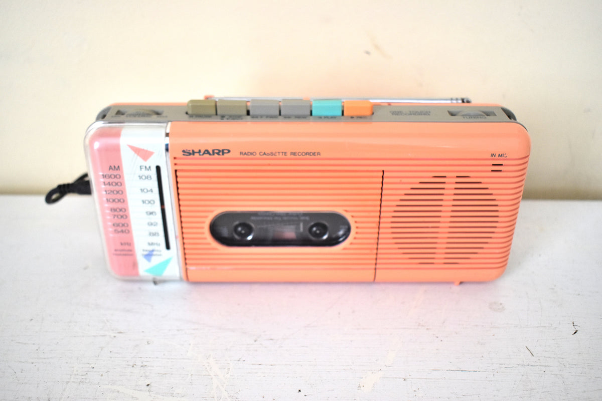 Pretty in Pink Sharp Model QT5(P) AM FM Cassette Player Radio! Sounds ...