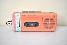 Load image into Gallery viewer, Pretty in Pink Sharp Model QT5(P) AM FM Cassette Player Radio! Sounds Great Excellent Condition!