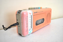 Load image into Gallery viewer, Pretty in Pink Sharp Model QT5(P) AM FM Cassette Player Radio! Sounds Great Excellent Condition!