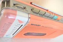 Load image into Gallery viewer, Pretty in Pink Sharp Model QT5(P) AM FM Cassette Player Radio! Sounds Great Excellent Condition!