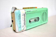 画像をギャラリービューアに読み込む, Surf Green Sharp Model QT5(G) AM FM Cassette Player Radio! Sounds Great Excellent Condition!