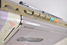 Load image into Gallery viewer, Lavender Purple Sharp Model QT5(L) AM FM Cassette Player Radio! Sounds Great Excellent Condition!