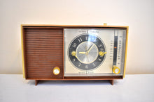 画像をギャラリービューアに読み込む, Coppertone 1964 Silvertone Model 6036 Vacuum Tube AM Clock Radio Excellent Condition and Great Sounding!