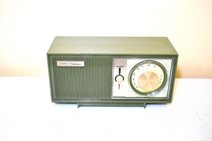 Moss Green Mid-Century 1966 Silvertone Model 6003 AM Solid State Transistor Radio Works Great Looks Great!