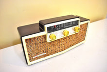 Load image into Gallery viewer, Chocolate Brown 1959 Silvertone Model 9007 Vacuum Tube AM Radio Sounds Terrific! Excellent Condition!