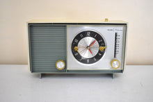 Load image into Gallery viewer, Monterey Blue 1964 Silvertone Model 4035 Vacuum Tube AM Clock Radio Excellent Condition and Great Sounding!