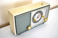 Load image into Gallery viewer, Monterey Blue 1964 Silvertone Model 4035 Vacuum Tube AM Clock Radio Excellent Condition and Great Sounding!