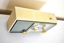 Load image into Gallery viewer, Monterey Blue 1964 Silvertone Model 4035 Vacuum Tube AM Clock Radio Excellent Condition and Great Sounding!