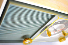 Load image into Gallery viewer, Monterey Blue 1964 Silvertone Model 4035 Vacuum Tube AM Clock Radio Excellent Condition and Great Sounding!