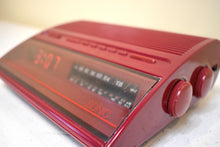Load image into Gallery viewer, Cranberry Red Sonic Model CRX-7R AM FM Digital Alarm Clock Radio! Excellent Condition!