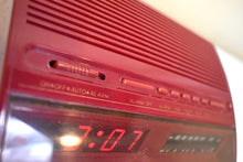 Load image into Gallery viewer, Cranberry Red Sonic Model CRX-7R AM FM Digital Alarm Clock Radio! Excellent Condition!