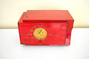 Torch Red 1954 Sonora Model 633 AM Vacuum Tube Radio Rare Color! Cute Old Girl!
