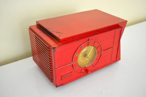 トーチレッド 1954 Sonora Model 633 AM 真空管ラジオ 希少カラー！かわいいお嬢さん！