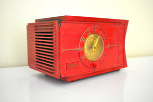 Torch Red 1954 Sonora Model 633 AM Vacuum Tube Radio Rare Color! Cute Old Girl!