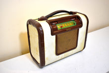 Load image into Gallery viewer, Havana Tan 1947 Sonora Model WDU-233 &quot;The All-Arounder&quot; AM Portable Vacuum Tube Radio Excellent Condition! Sounds Great!
