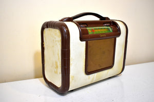 Havana Tan 1947 Sonora Model WDU-233 "The All-Arounder" AM Portable Vacuum Tube Radio Excellent Condition! Sounds Great!