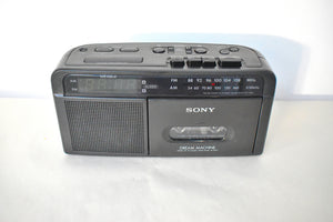 Tech Black 1980s 90s Sony Model ICF-C610 Dream Machine AM FM