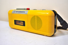 Load image into Gallery viewer, Cab Yellow 80s Street Beat Model CT-72 AM FM Cassette Mini Boombox Radio! Sounds Great Excellent Condition!