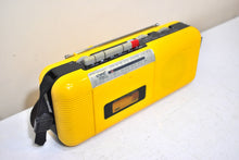 Load image into Gallery viewer, Cab Yellow 80s Street Beat Model CT-72 AM FM Cassette Mini Boombox Radio! Sounds Great Excellent Condition!