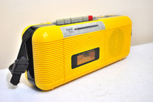 Load image into Gallery viewer, Cab Yellow 80s Street Beat Model CT-72 AM FM Cassette Mini Boombox Radio! Sounds Great Excellent Condition!