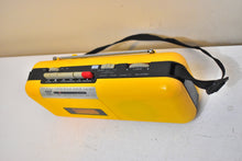 Load image into Gallery viewer, Cab Yellow 80s Street Beat Model CT-72 AM FM Cassette Mini Boombox Radio! Sounds Great Excellent Condition!