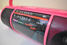 画像をギャラリービューアに読み込む, Bluetooth Ready To Go - Hot Pink 80s Street Beats Model PR4000 AM FM Solid State Transistor Radio! Rare Model Totally Tubular!