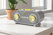 Load image into Gallery viewer, Gull Gray 1955 Zenith Model R-510R Vacuum Tube AM Radio Oval Owl Eyes! Amazing Reception!