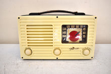 Load image into Gallery viewer, Alligator Wood 1950 Travler Model 5022 AM Portable Vacuum Tube Radio Excellent Condition! Sounds Great!