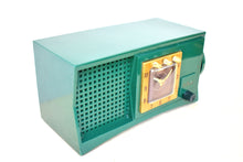 Load image into Gallery viewer, Emerald Green 1954 Travler Model 55C42 Vacuum Tube AM Radio Rare Design and Color! Sounds Great! Excellent Condition!