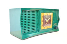 Load image into Gallery viewer, Emerald Green 1954 Travler Model 55C42 Vacuum Tube AM Radio Rare Design and Color! Sounds Great! Excellent Condition!