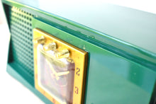 Load image into Gallery viewer, Emerald Green 1954 Travler Model 55C42 Vacuum Tube AM Radio Rare Design and Color! Sounds Great! Excellent Condition!