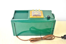 Load image into Gallery viewer, Emerald Green 1954 Travler Model 55C42 Vacuum Tube AM Radio Rare Design and Color! Sounds Great! Excellent Condition!
