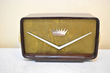 Load image into Gallery viewer, Cadillac Brown Swirl 1955 Truetone Model D-2586 Vacuum Tube AM Radio Unique and Rare Rockabilly Looking Design! Sounds Great!