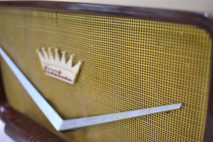 Cadillac Brown Swirl 1955 Truetone Model D-2586 Vacuum Tube AM Radio Unique and Rare Rockabilly Looking Design! Sounds Great!