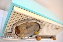 Charger l&#39;image dans la galerie, Chalfonte Blue Turquoise 1959 Truetone D-2801 Vacuum Tube AM Clock Radio Excellent Condition! Sounds Stellar!