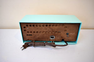 Chalfonte Blue Turquoise 1959 Truetone D-2801 Vacuum Tube AM Clock Radio Excellent Condition! Sounds Stellar!