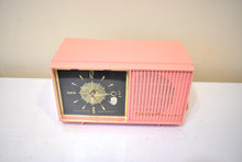 Load image into Gallery viewer, Bubble Gum Pink 1957 Truetone Model 2852 AM Vacuum Tube Alarm Clock Radio Rare Color! Sounds Great!