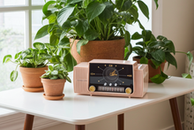 Load image into Gallery viewer, Princess Pink Mid Century 1959 General Electric Model C-416C Vacuum Tube AM Clock Radio Beauty Sounds Fantastic Excellent Condition! 